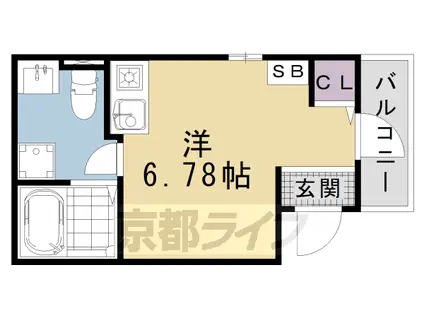 東海道本線 西大路駅 徒歩7分 3階建 築10年(ワンルーム/1階)の間取り写真