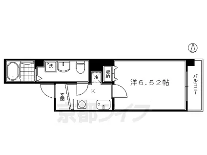 山陰本線 丹波口駅 徒歩10分 6階建 築10年(1K/2階)の間取り写真