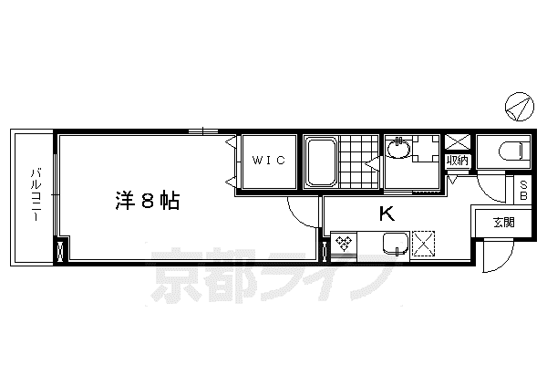 東海道本線 桂川駅(京都) 徒歩20分 5階建 築9年(1K/4階)の間取り写真