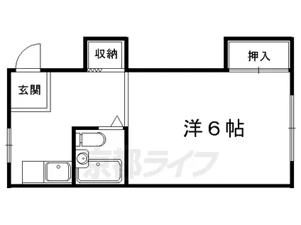 叡山電鉄 修学院駅 徒歩8分 2階建 築52年(1K/1階)の間取り写真