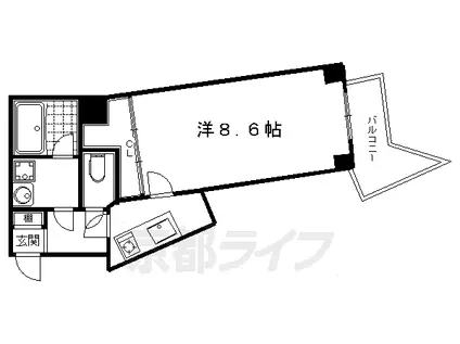 京阪電気鉄道鴨東線 出町柳駅 徒歩11分 5階建 築14年(1K/2階)の間取り写真