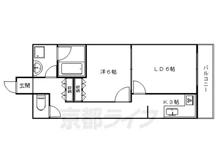 京阪電気鉄道鴨東線 神宮丸太町駅 徒歩17分 4階建 築31年(1LDK/2階)の間取り写真