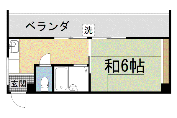 叡山電鉄 元田中駅 徒歩20分 4階建 築61年(1K/3階)の間取り写真