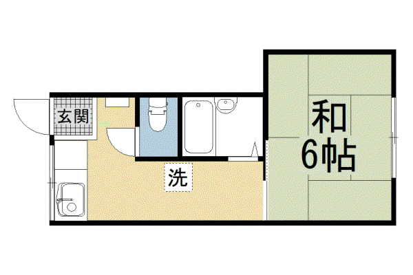 叡山電鉄 元田中駅 徒歩20分 4階建 築61年(1K/3階)の間取り写真