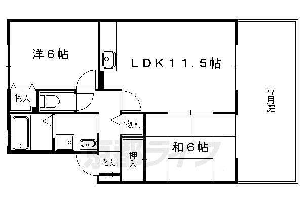 叡山電鉄 修学院駅 徒歩10分 2階建 築32年(2LDK/2階)の間取り写真