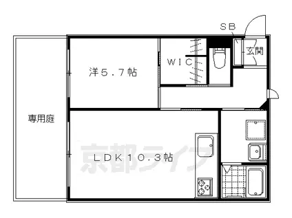 ウイングハウス(1LDK/1階)の間取り写真