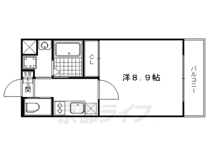 叡山電鉄 岩倉駅(京都) 徒歩14分 2階建 築13年(1K/2階)の間取り写真