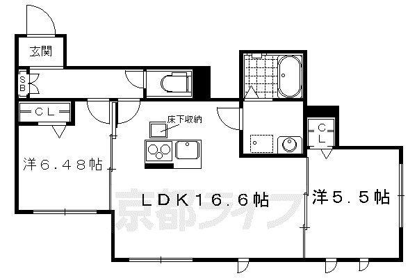 叡山電鉄 一乗寺駅 徒歩7分 3階建 築13年(2LDK/1階)の間取り写真