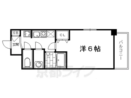 叡山電鉄 茶山・京都芸術大学駅 徒歩6分 5階建 築13年(1K/5階)の間取り写真