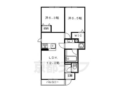 叡山電鉄 岩倉駅(京都) 徒歩9分 2階建 築11年(2LDK/1階)の間取り写真