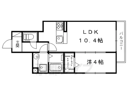 FORTUNA TAKANO(1LDK/2階)の間取り写真