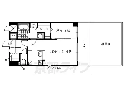 京阪電気鉄道鴨東線 出町柳駅 徒歩5分 5階建 築10年(1LDK/1階)の間取り写真