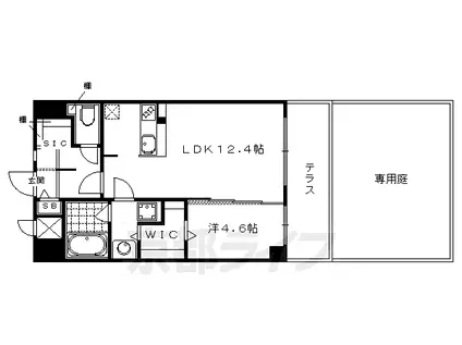京阪電気鉄道鴨東線 出町柳駅 徒歩5分 5階建 築10年(1LDK/1階)の間取り写真