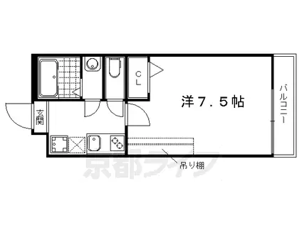 叡山電鉄 元田中駅 徒歩4分 4階建 築10年(1K/4階)の間取り写真