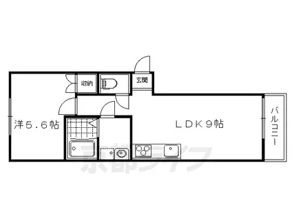 京阪電気鉄道鴨東線 出町柳駅 徒歩22分 2階建 築10年(1LDK/2階)の間取り写真
