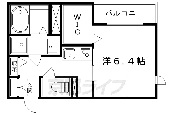 叡山電鉄 元田中駅 徒歩6分 2階建 築10年(1K/2階)の間取り写真