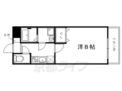 アトラス一乗寺(1K/1階)の間取り写真