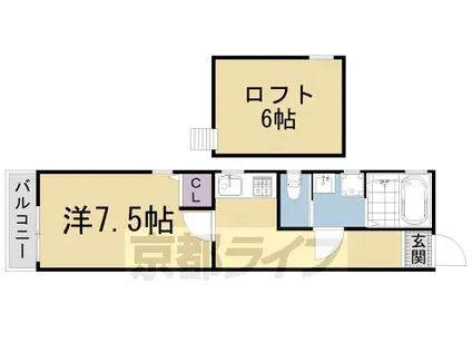 京阪電気鉄道鴨東線 出町柳駅 徒歩5分 2階建 築9年(1K/2階)の間取り写真