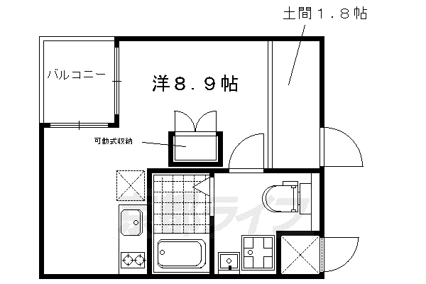 京阪電気鉄道鴨東線 出町柳駅 徒歩3分 4階建 築9年(ワンルーム/2階)の間取り写真