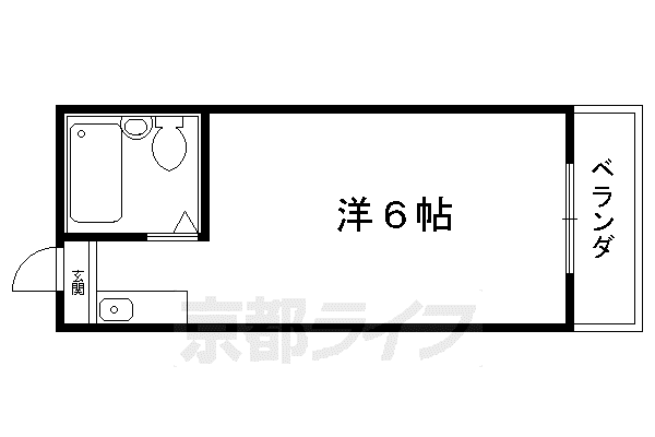 叡山電鉄 元田中駅 徒歩1分 3階建 築35年(1K/3階)の間取り写真