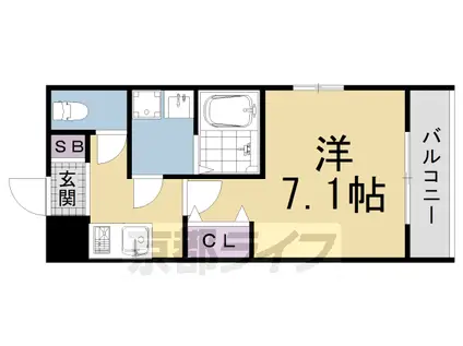 叡山電鉄 茶山・京都芸術大学駅 徒歩17分 5階建 築9年(1K/4階)の間取り写真