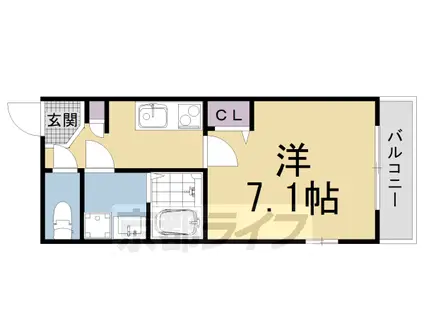 叡山電鉄 茶山・京都芸術大学駅 徒歩17分 5階建 築9年(1K/3階)の間取り写真