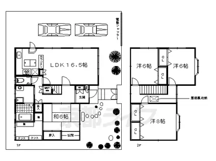 京都市烏丸線 松ケ崎駅(京都) 徒歩7分 2階建 築34年(4LDK)の間取り写真