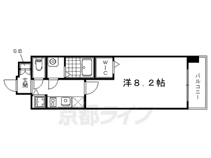 叡山電鉄 一乗寺駅 徒歩4分 5階建 築9年(1K/5階)の間取り写真