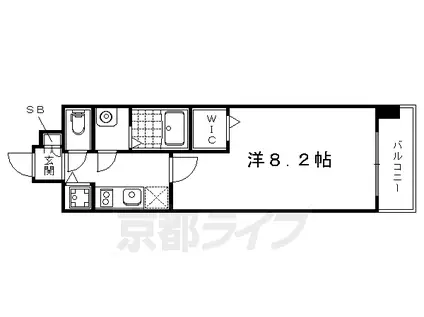 叡山電鉄 一乗寺駅 徒歩4分 5階建 築9年(1K/3階)の間取り写真
