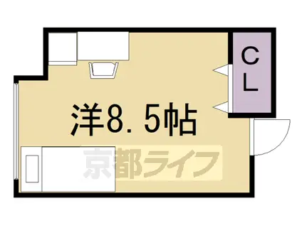 叡山電鉄 元田中駅 徒歩12分 6階建 築33年(ワンルーム/2階)の間取り写真