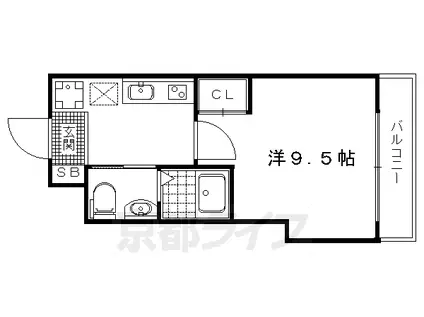 叡山電鉄 元田中駅 徒歩8分 5階建 築8年(1K/2階)の間取り写真