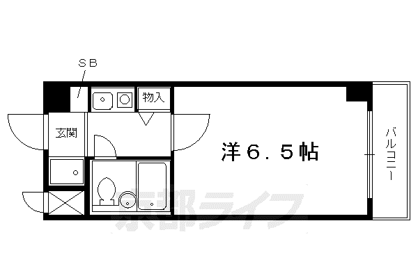 ライオンズマンション鴨川北(1K/3階)の間取り写真