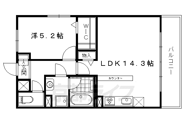 アムール京都仁王門(1LDK/3階)の間取り写真