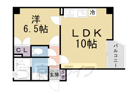 グランコート東野(1LDK/6階)の間取り写真