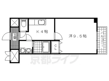 CITY SPIRE浜大津駅前(1K/8階)の間取り写真
