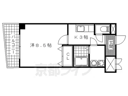 CITY SPIRE浜大津駅前(1K/5階)の間取り写真
