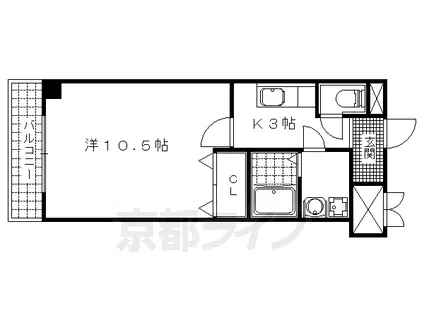CITY SPIRE浜大津駅前(1K/7階)の間取り写真