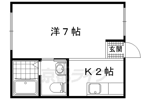 アルティ西野山(1K/2階)の間取り写真