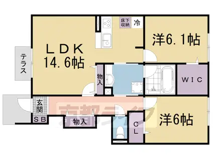 フェリーチェファミリア(2LDK/1階)の間取り写真