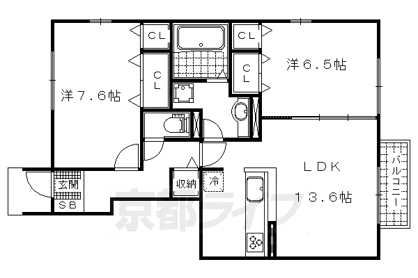 LA CHANCE(2LDK/1階)の間取り写真