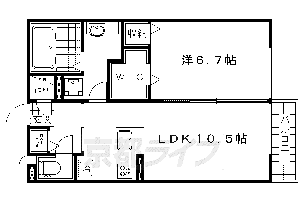 シャーロット壱番館(1LDK/1階)の間取り写真