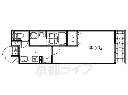 プランドール幸(1K/3階)の間取り写真