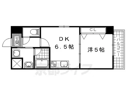 R-2コート(1DK/6階)の間取り写真