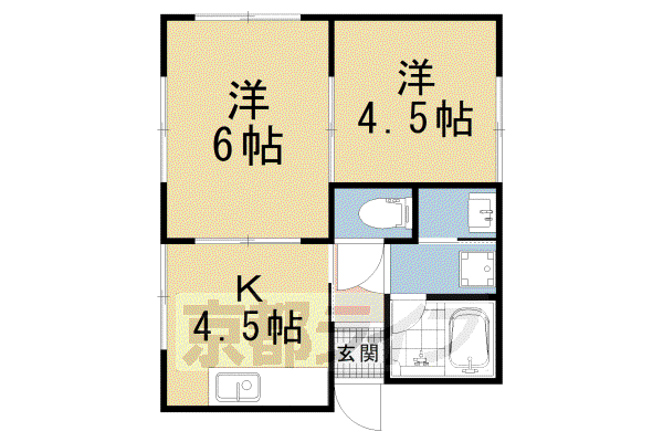 白崎ハイツ(2DK/2階)の間取り写真