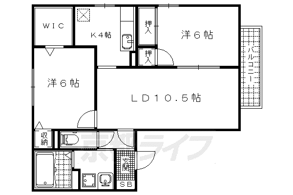 アンシャンテオオギ(2LDK/1階)の間取り写真
