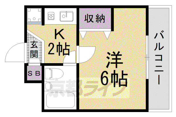 ゆめのこーぽ(1K/2階)の間取り写真