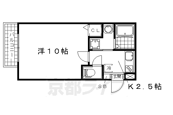 アークリード大津(1K/4階)の間取り写真