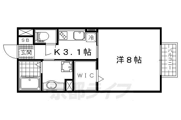 LUCE BIWA(1K/2階)の間取り写真