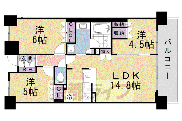 アークレジデンス大津中央(3LDK/10階)の間取り写真
