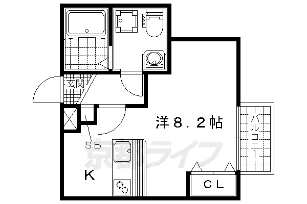 京都市東西線 御陵駅 徒歩12分 3階建 築9年(ワンルーム/3階)の間取り写真